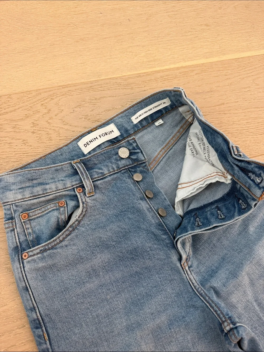 Denim Forum Light Blue Straight-Leg Jeans
